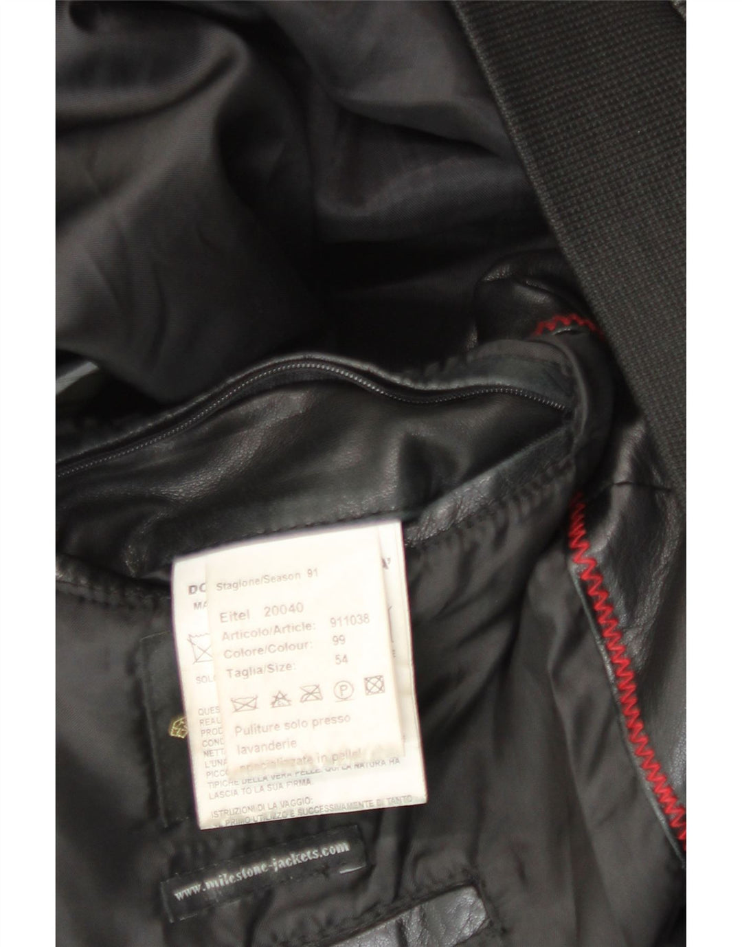 Giacca bomber da uomo in pelle Milestone IT 54 2XL Pelle nera