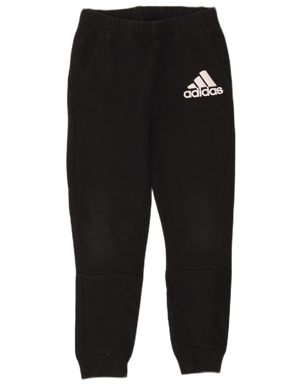 Pantaloni da tuta con grafica Adidas da ragazzo, pantaloni da jogging, 11-12 anni, cotone nero