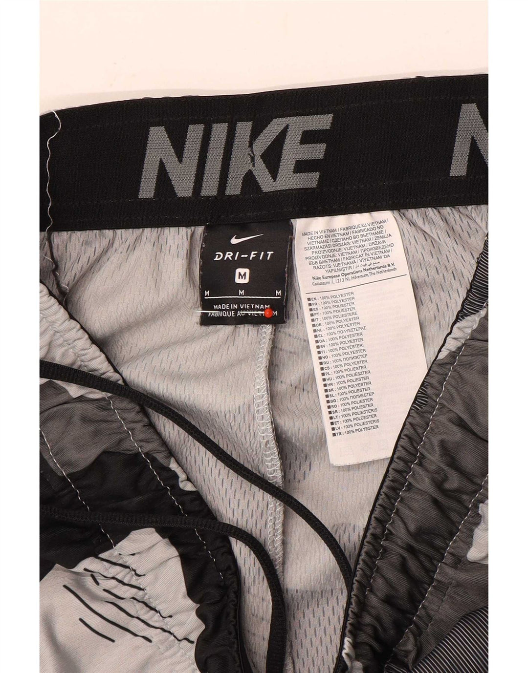 Pantaloncini sportivi Nike Dri Fit da uomo in poliestere mimetico grigio medio
