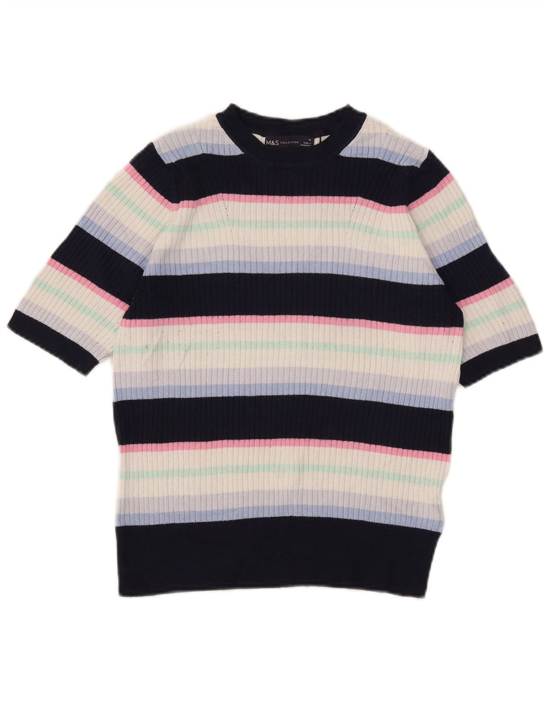 Maglione maglione con scollo a barca da donna Marks & Spencer UK 14 blu navy medio