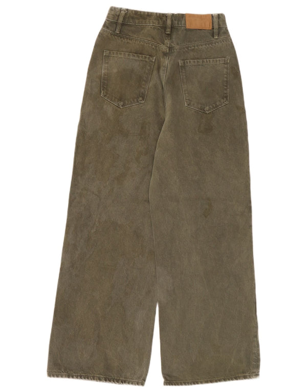 Jeans Zara da donna a gamba larga a vita alta EU 34 2XS W24 L26 Cachi