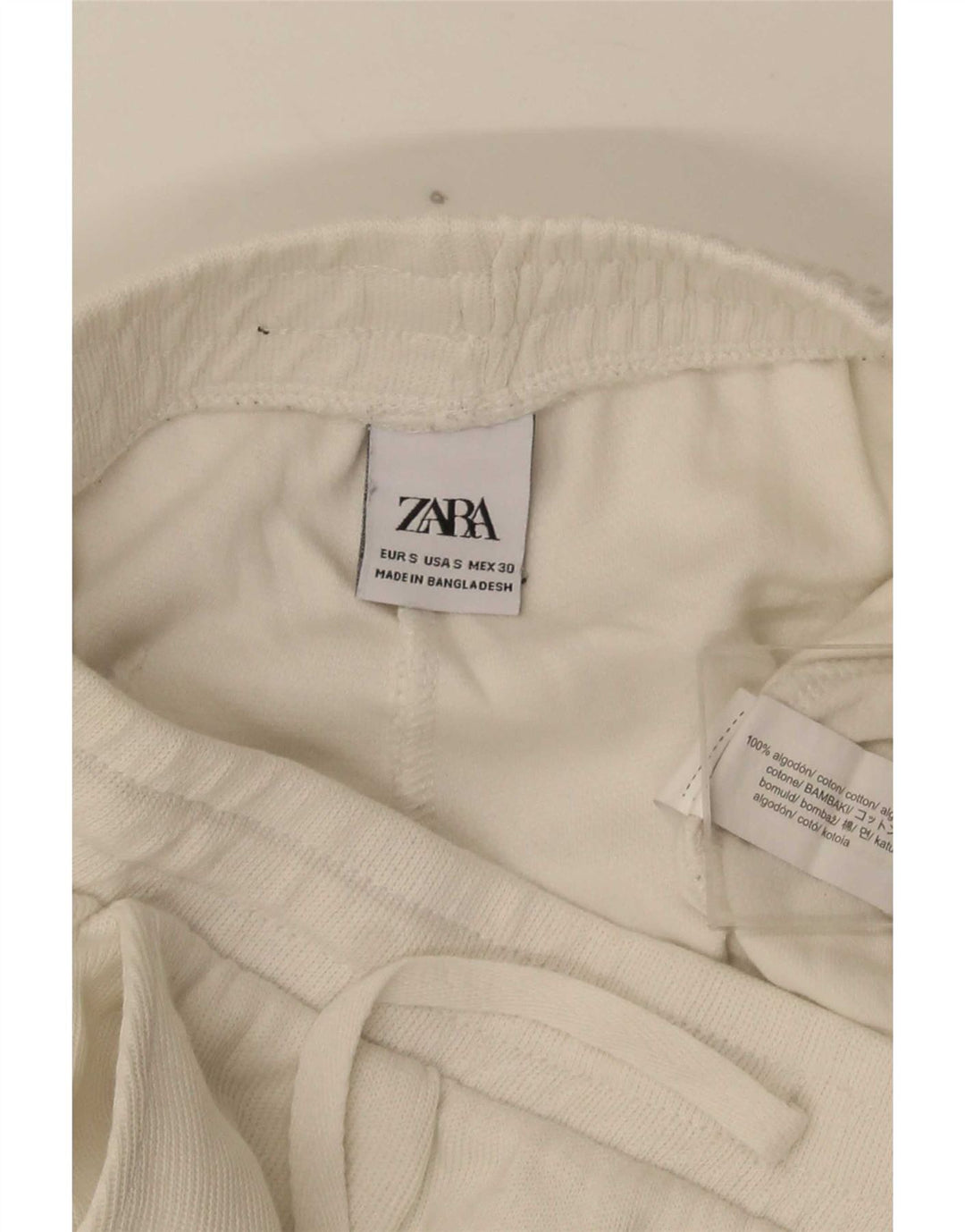 Pantaloncini sportivi da uomo Zara piccoli in cotone bianco