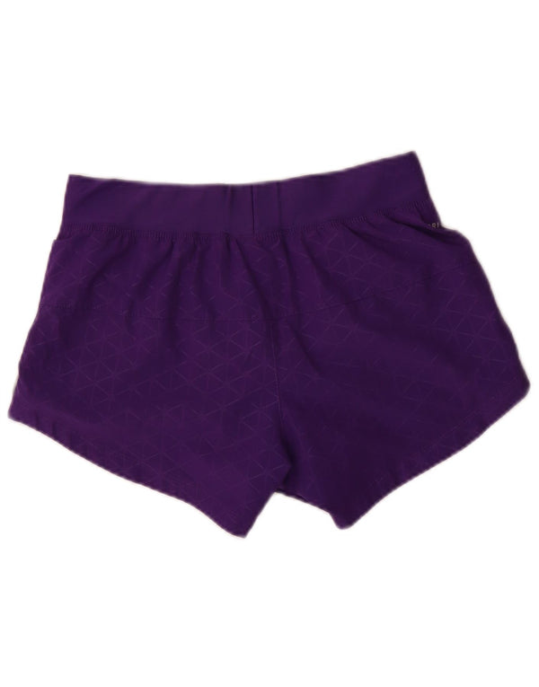 Pantaloncini sportivi Nike da donna Dri Fit UK 10 piccoli poliestere geometrico viola