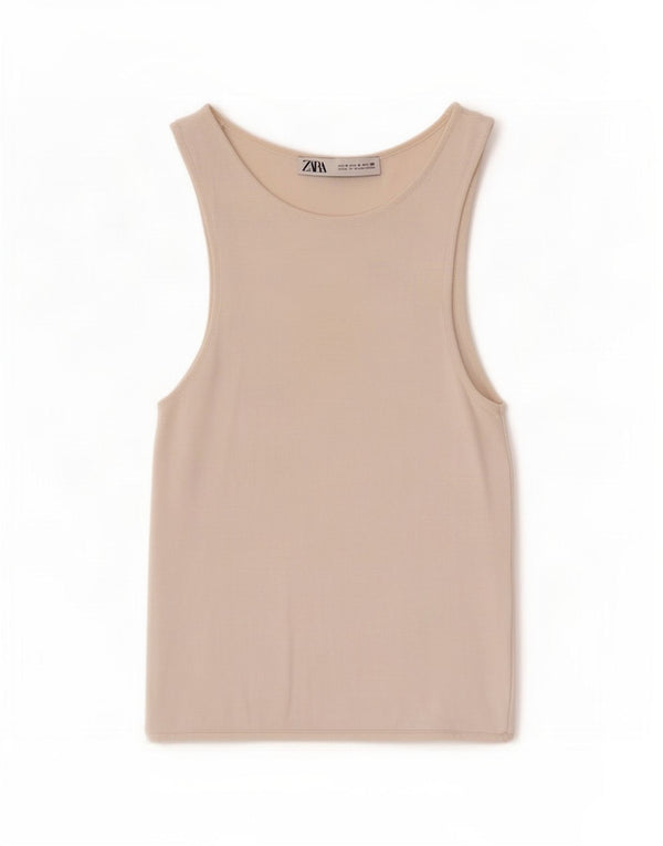 Canotta corta da donna Zara UK 8 piccola bianca