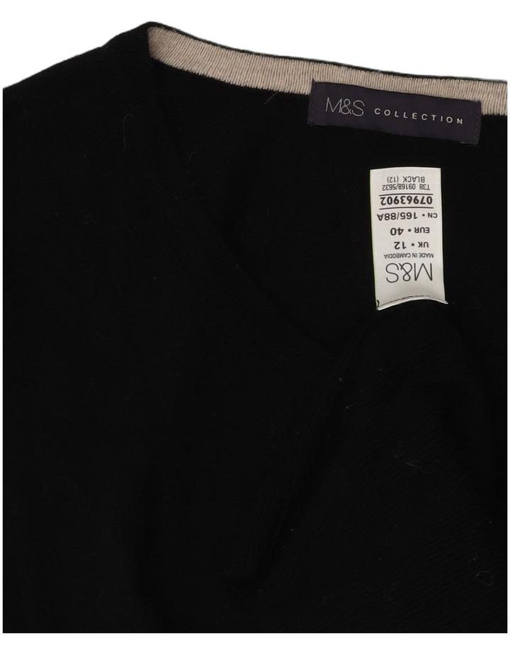 Maglione cardigan da donna Marks & Spencer UK 12 viscosa nera media