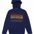 Maglione con cappuccio grafico da uomo Superdry in cotone blu navy medio