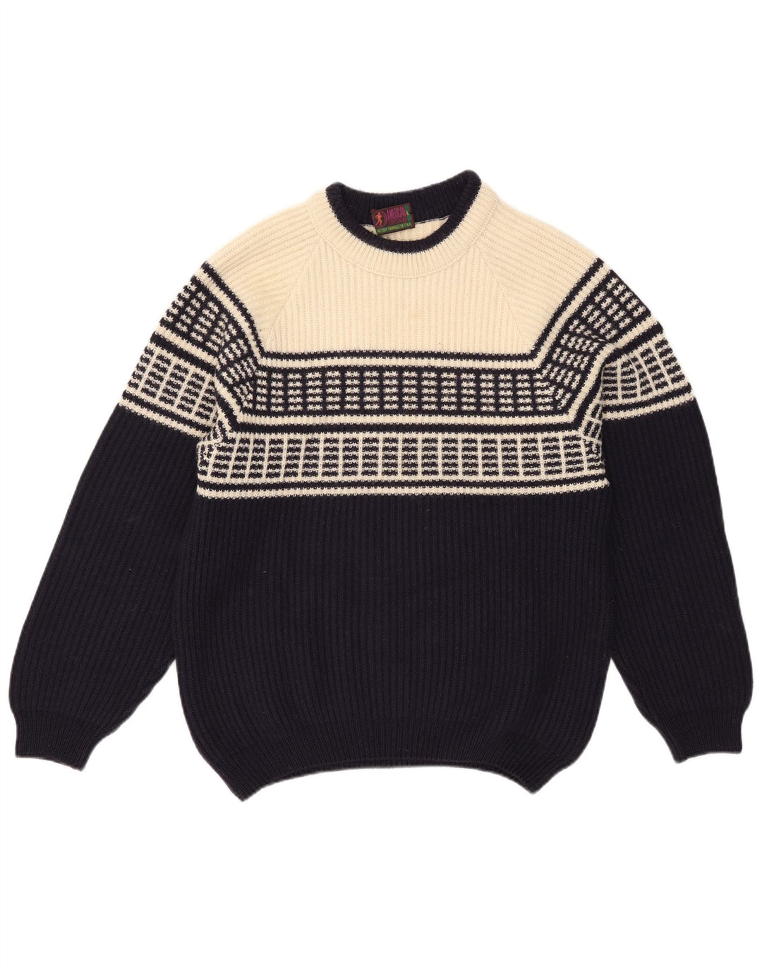 Maglione maglione girocollo da uomo American System grande color block blu navy