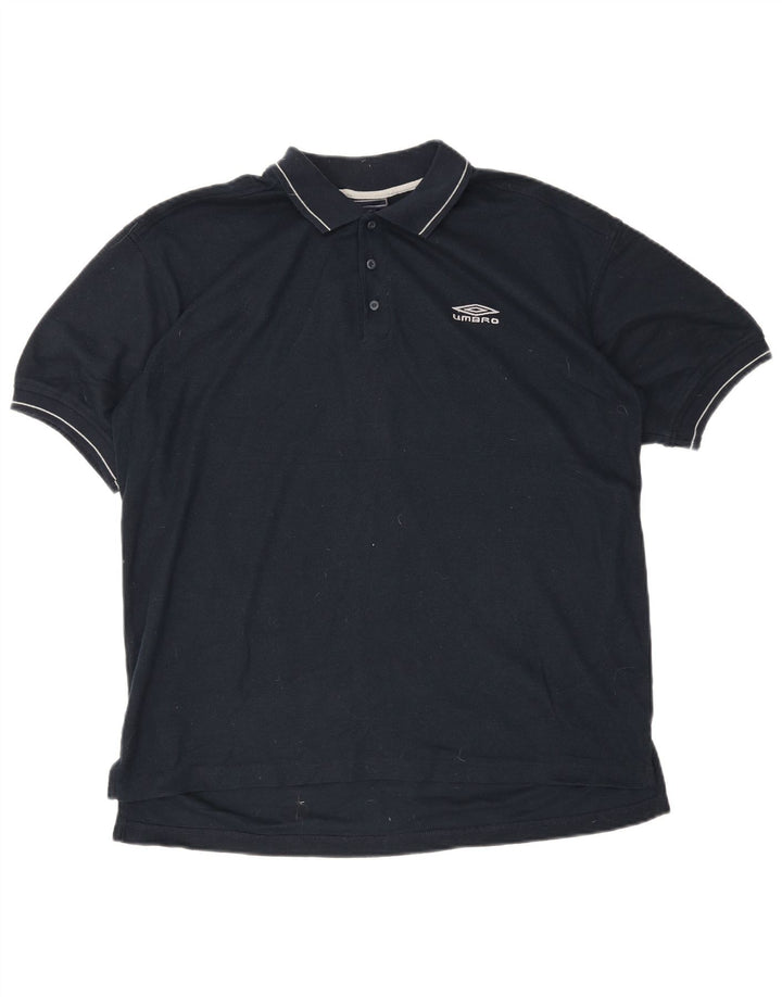 Polo Umbro da uomo grande in poliestere blu navy