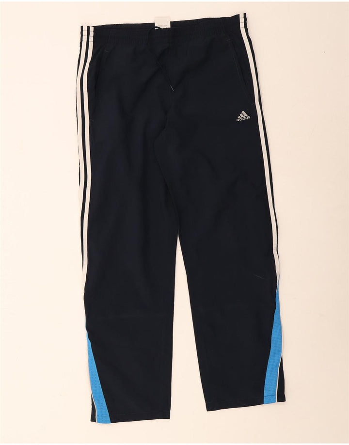 Pantaloni da tuta da uomo Adidas Large in poliestere color block blu navy