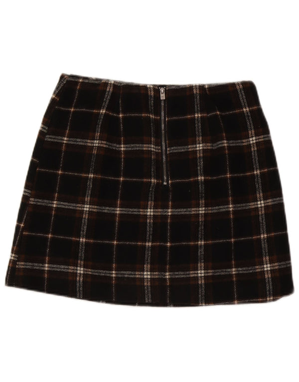 Minigonna Hollister da donna a vita alta piccola W27 poliestere scozzese nero