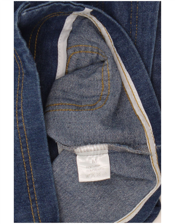 Gilet di jeans corto da donna vintage UK 14 cotone medio blu navy