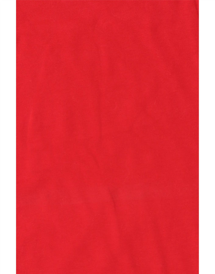 Guess Top grafico da donna a maniche lunghe UK 14 Large Rosso Cotone