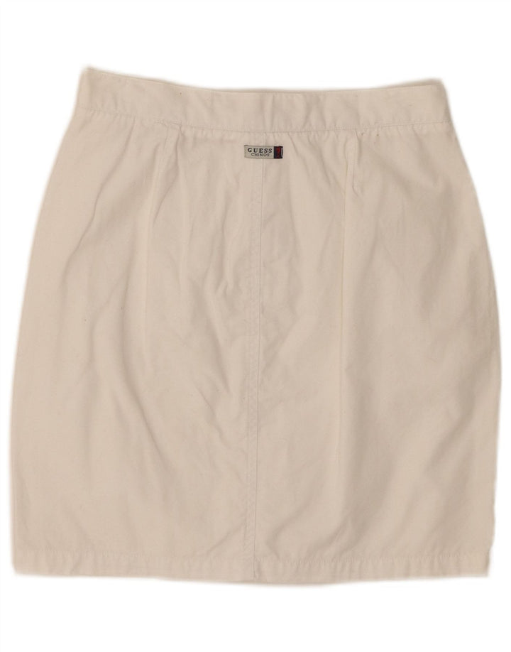 Minigonna da donna Guess piccola W26 in cotone bianco
