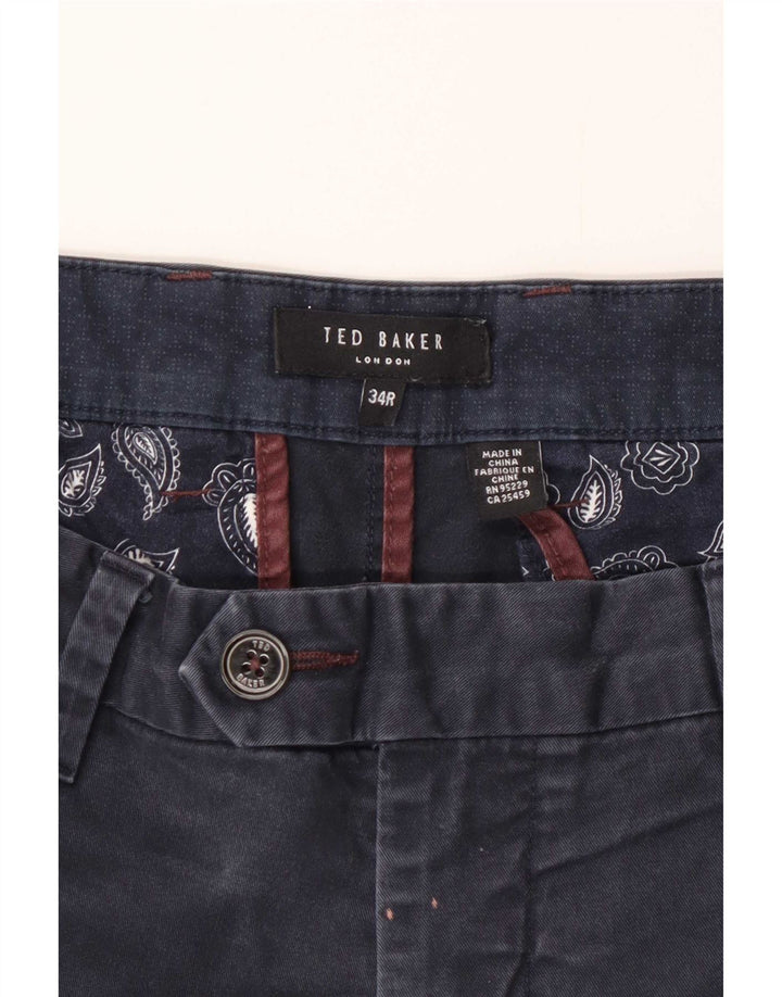 Pantaloni chino vestibilità regolare da uomo Ted Baker W34 L31 Blu Navy