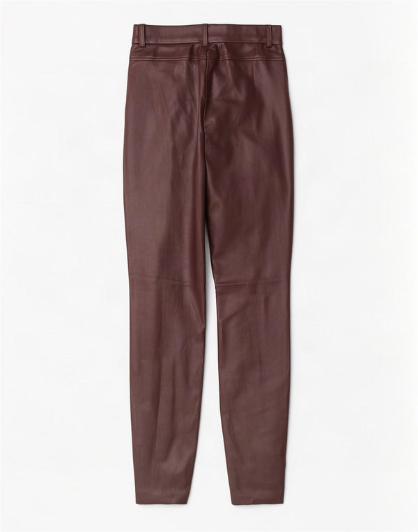 Pantaloni skinny da donna in ecopelle Zara piccoli W26 L29 poliuretano marrone