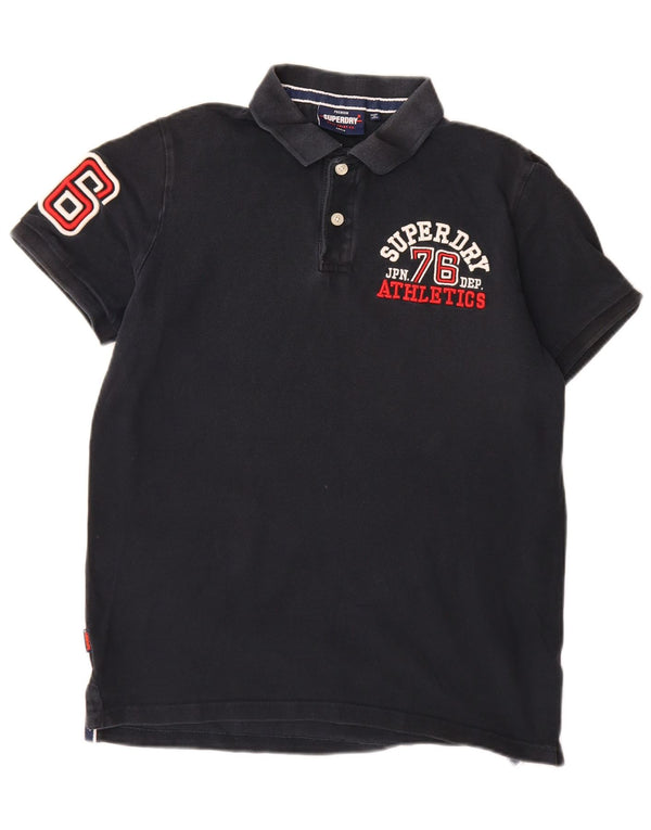 Polo da rugby da uomo con grafica Superdry, grande, in cotone blu navy