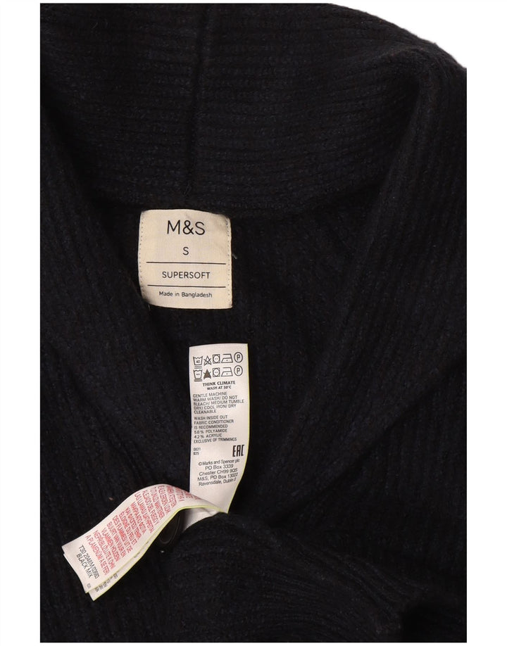 Maglione cardigan da uomo Marks & Spencer piccolo blu navy in poliammide