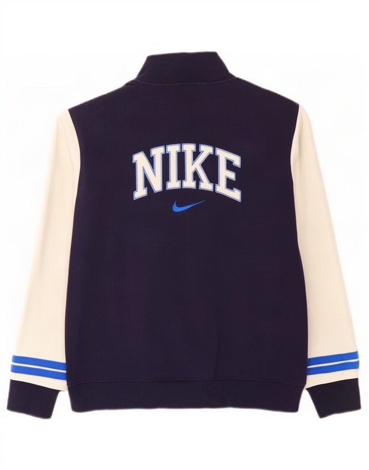 Nike - Giacca da uomo con grafica grafica, giacca grande, in cotone color block blu navy