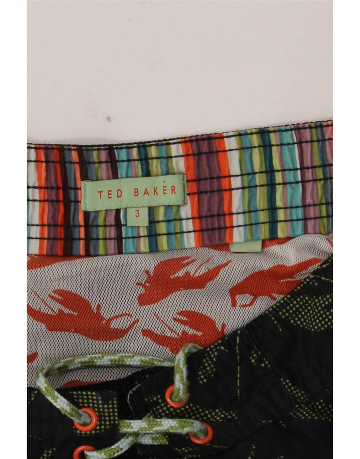 Pantaloncini da bagno da uomo con motivo astratto Ted Baker taglia 3 medio nero