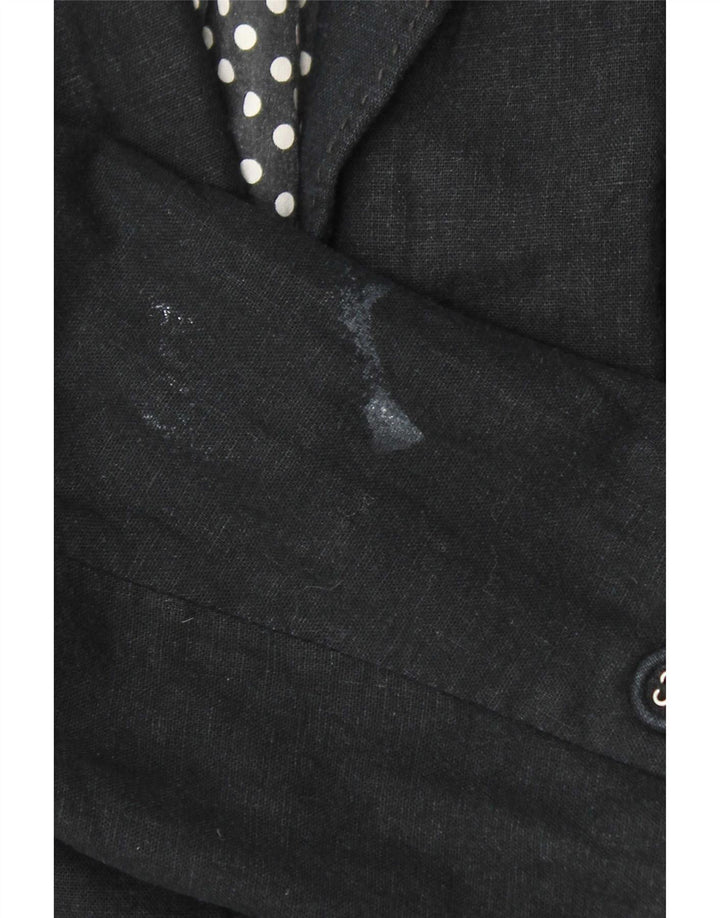 Giacca blazer a 3 bottoni Marks & Spencer da donna UK 16 grande lino grigio