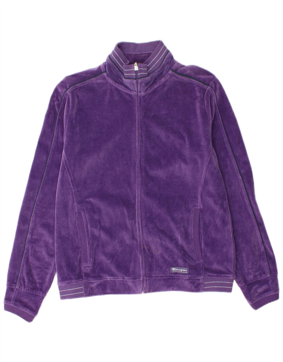 CHAMPION Giacca da tuta in velluto da donna UK 14 Cotone viola medio