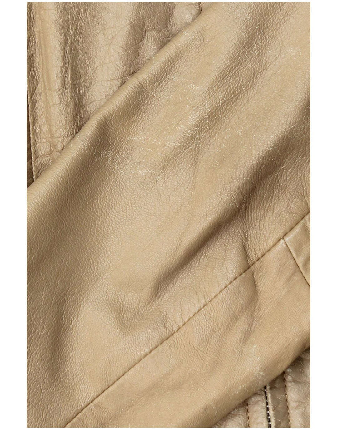 Giacca in pelle corta da donna Zara UK 14 grande in pelle beige