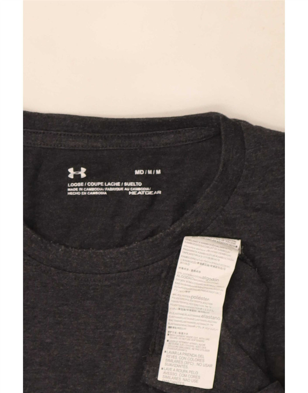 Maglietta Under Armour da uomo Heat Gear Top in cotone grigio medio