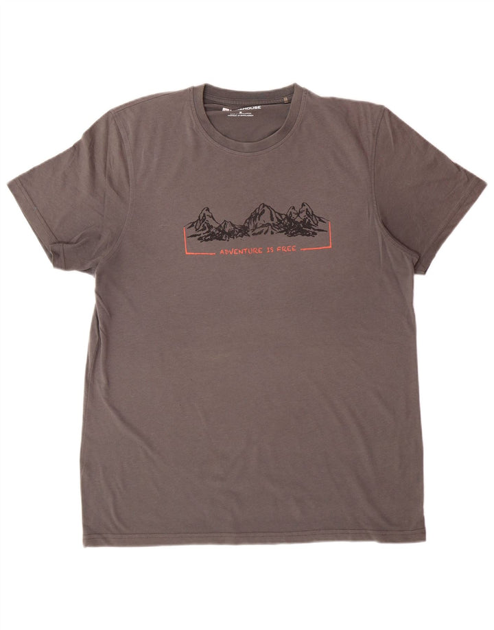 MOUNTAIN WAREHOUSE T-shirt grafica da uomo Top grigio medio