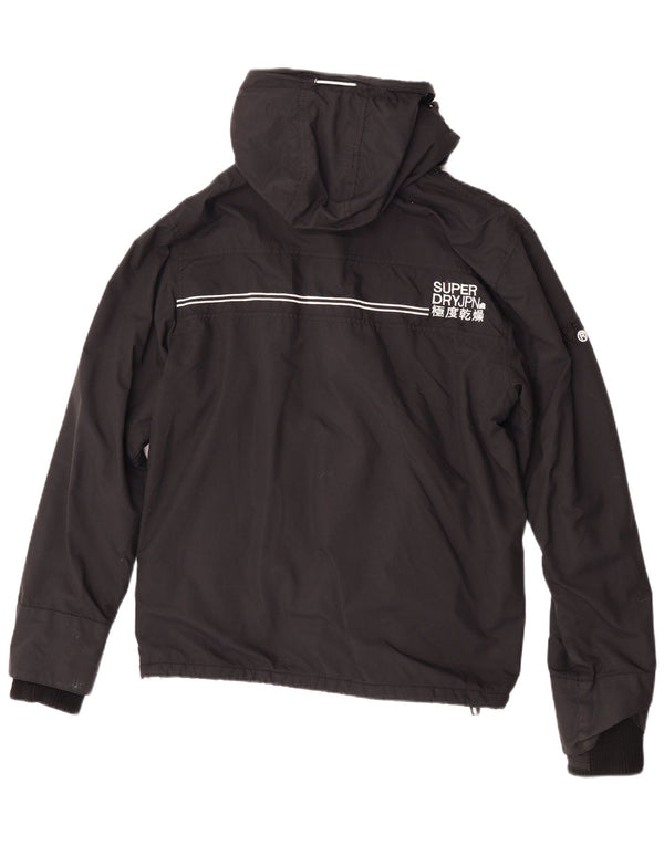 Giacca a vento con cappuccio grafica da donna Superdry UK 18 XL poliestere nero