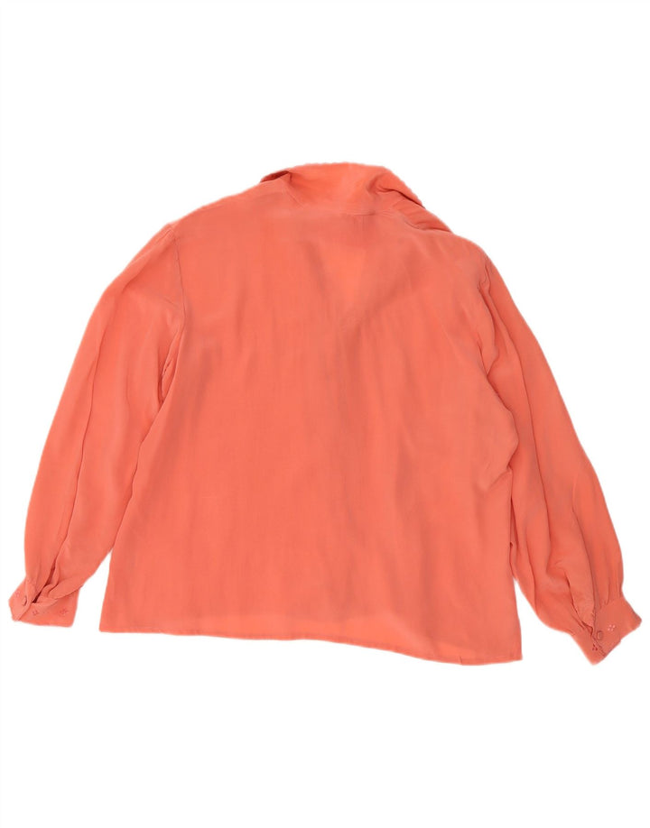 Camicetta camicia vintage da donna EU 42 grande seta rosa