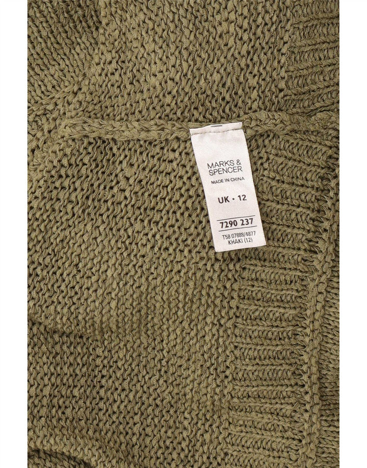 Maglione cardigan con maniche a 3/4 da donna Marks & Spencer UK 12 Medio Cachi