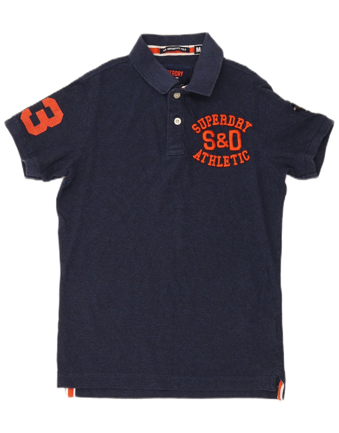 Polo grafica da uomo Superdry in cotone blu navy medio