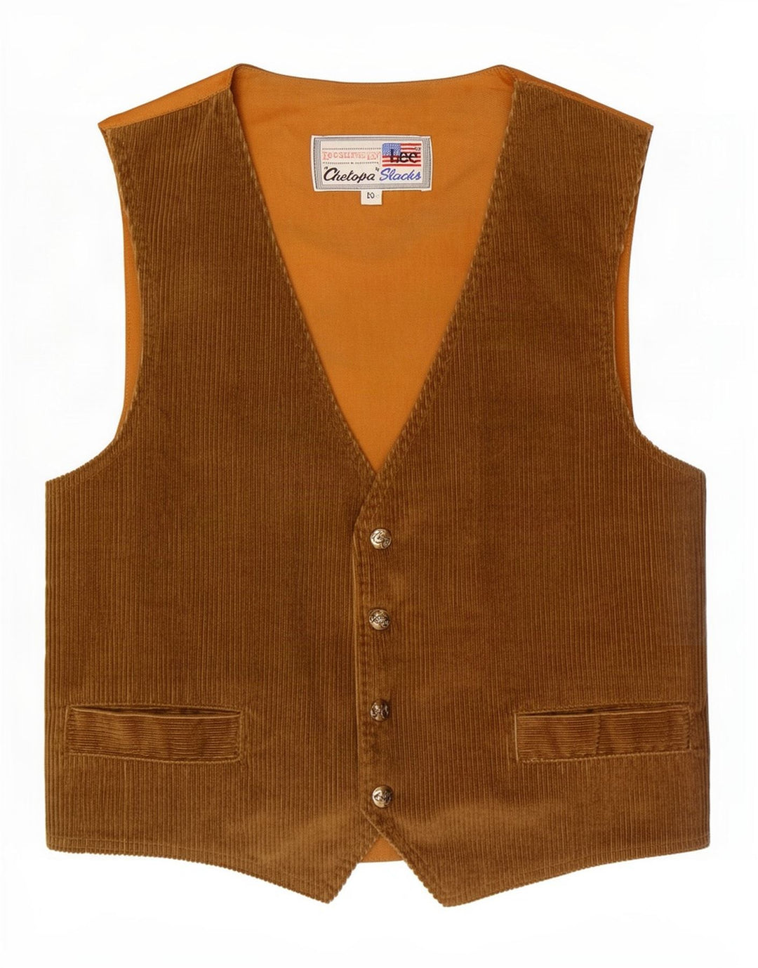 Gilet da uomo in velluto a coste Lee piccolo in cotone marrone