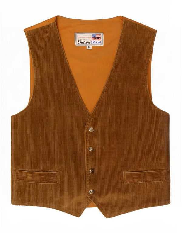 Gilet da uomo in velluto a coste Lee piccolo in cotone marrone