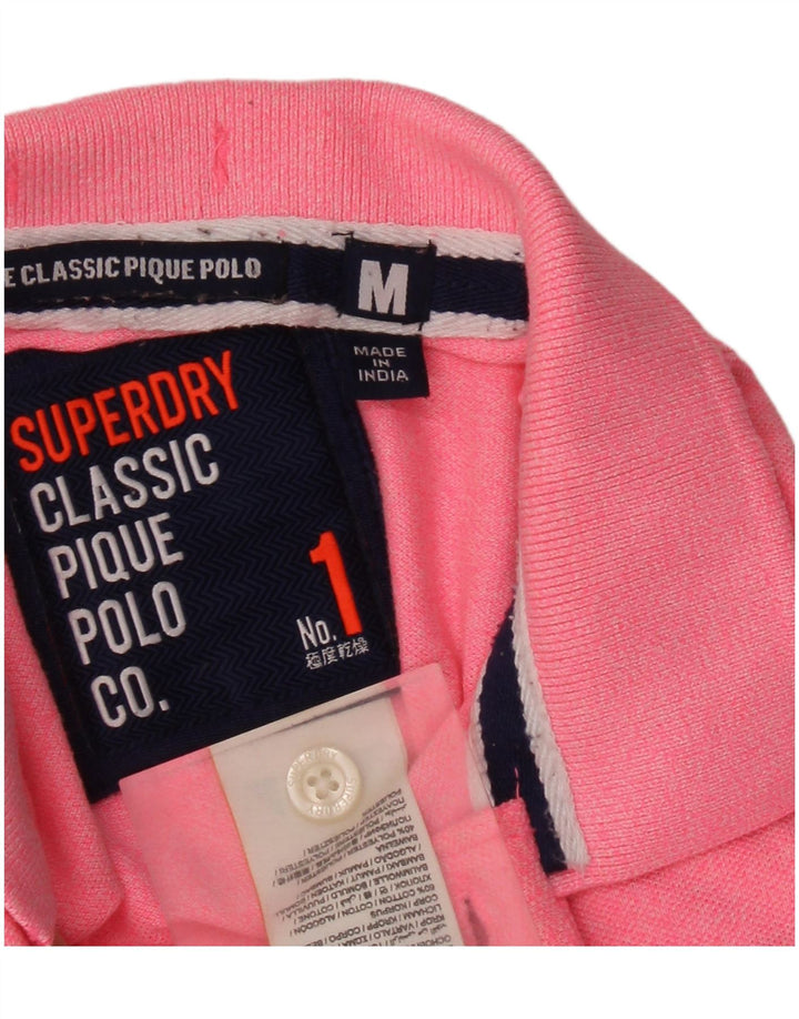 Polo da uomo Superdry in cotone rosa medio