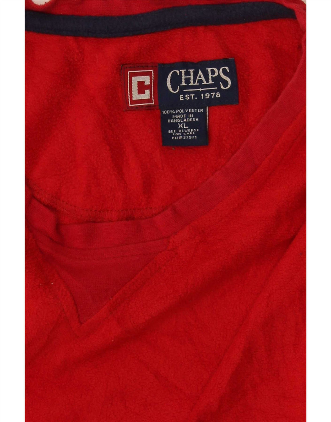 Top in pile da uomo Chaps manica lunga XL rosso poliestere