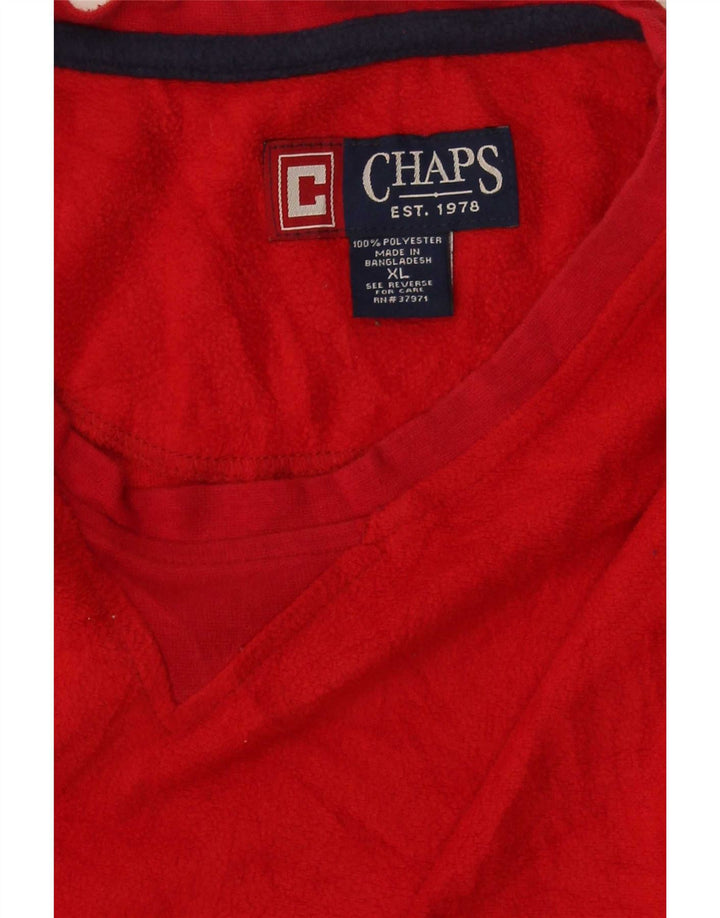 Top in pile da uomo Chaps manica lunga XL rosso poliestere