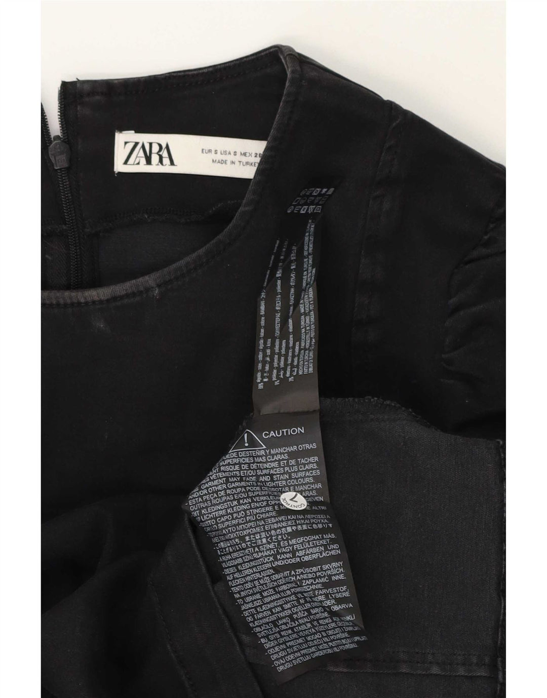 Camicetta a maniche lunghe da donna Zara UK 10 piccola in cotone nero