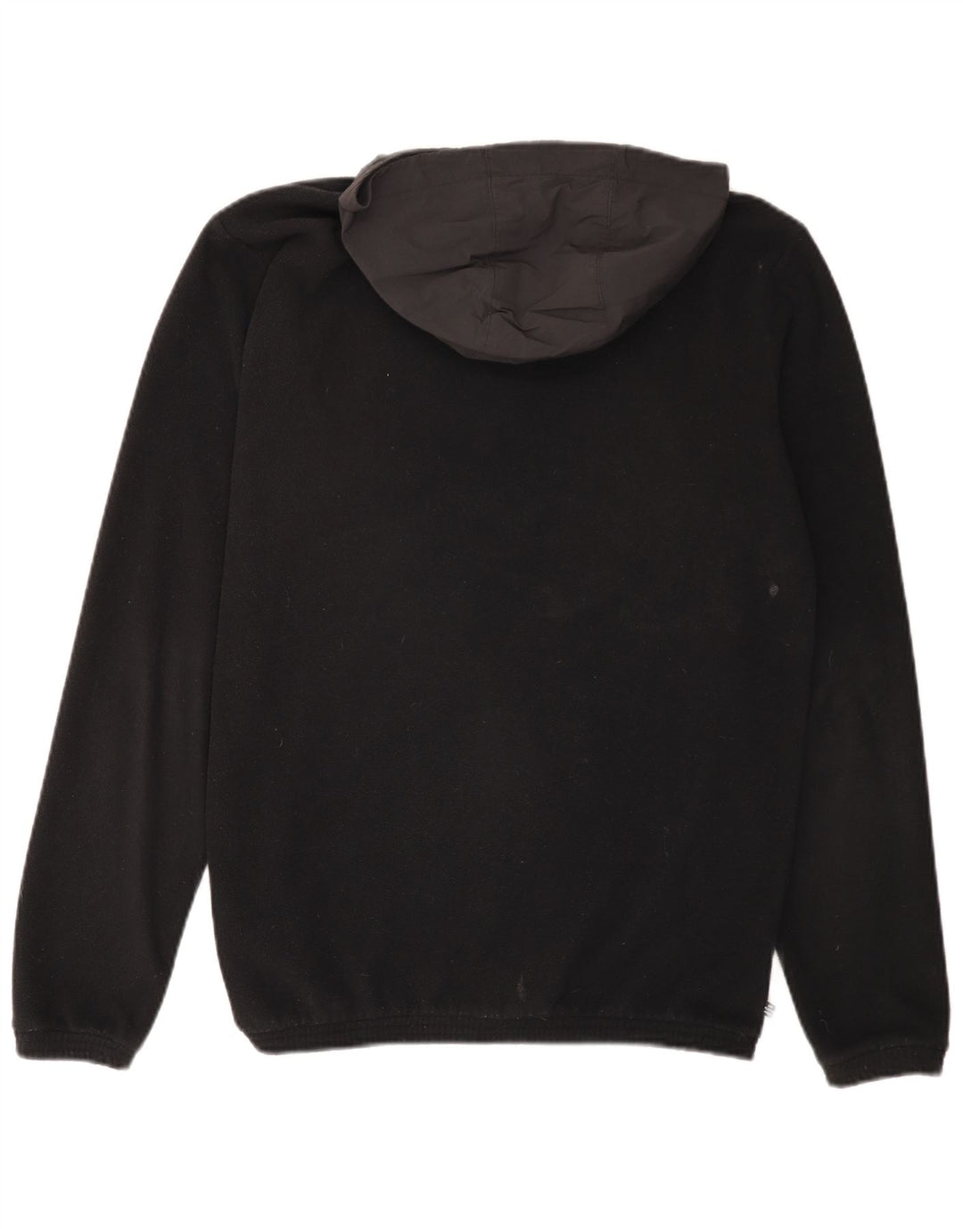 Maglione in pile da uomo ADIDAS con cappuccio e zip, piccolo, color block nero