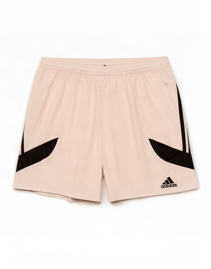 Pantaloncini sportivi Adidas Climalite da uomo, grandi, in poliestere color block bianco