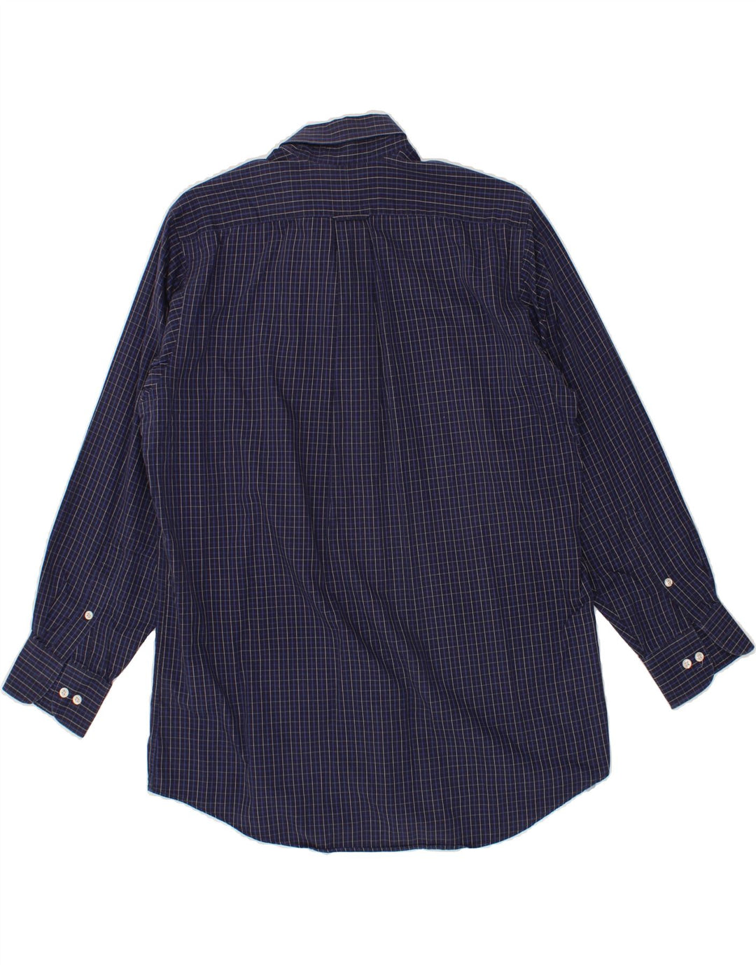 IZOD Mens Easy Care Shirt SIze 15 1/2 Medium Navy Blue Check Cotton Vintage Izod and Second-Hand Izod from Messina Hembry 