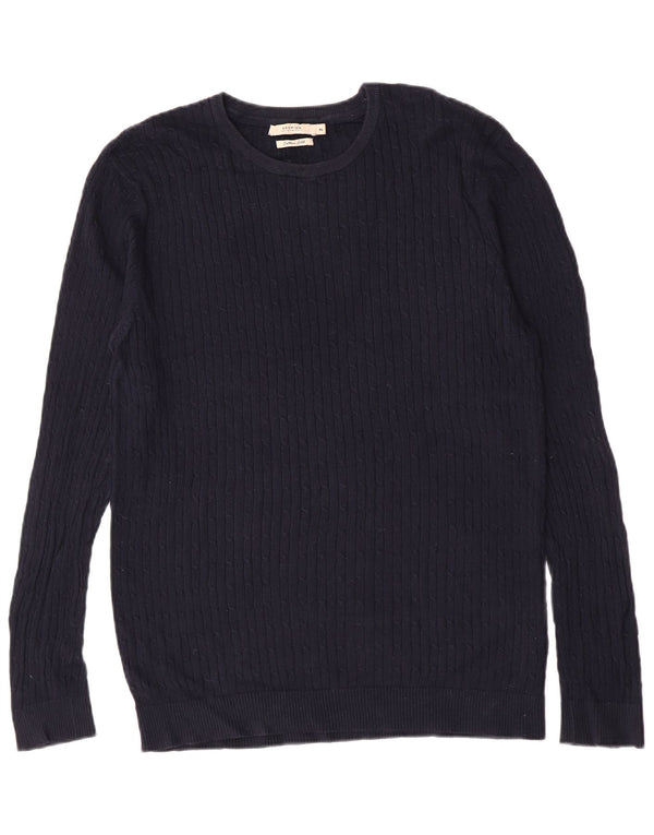 Maglione maglione girocollo da uomo slim fit Jack & Jones XL in cotone blu navy