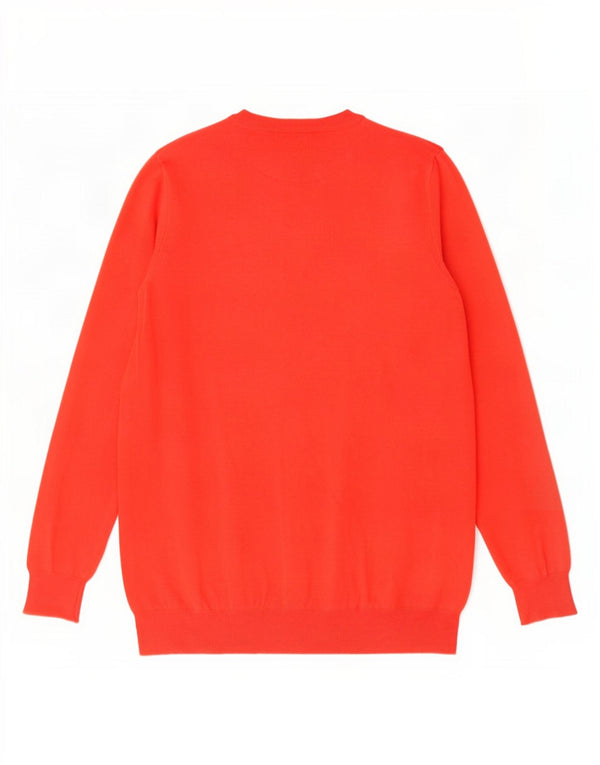 Maglione Zara da uomo con scollo a V grande in cotone rosso