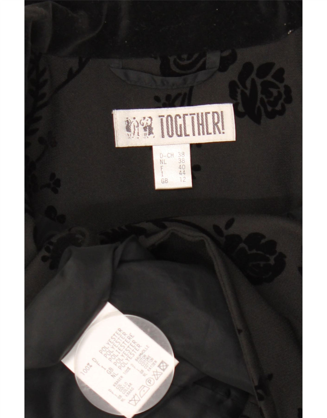 Giacca blazer da donna a 2 bottoni con linea lunga Together UK 12 Medium Black Floral