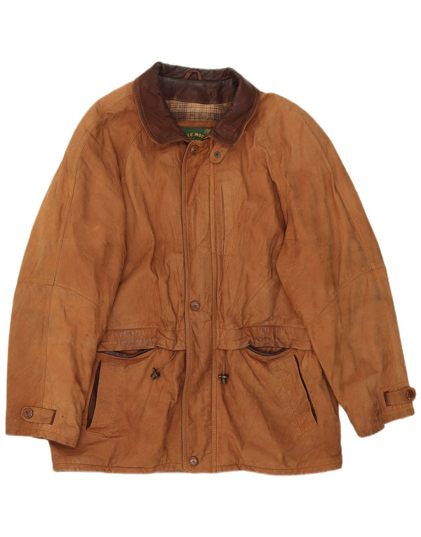 Giacca Pelle Moda Uomo in Pelle Scamosciata IT 54 2XL Pelle Marrone