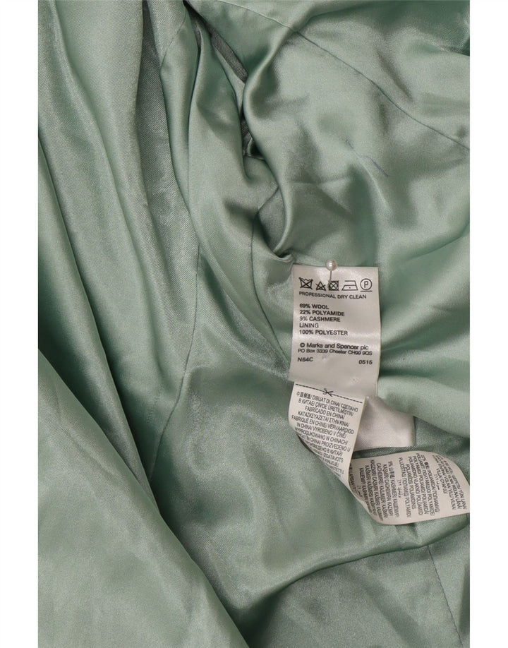 Cappotto doppiopetto da donna Marks & Spencer UK 16 grande lana verde