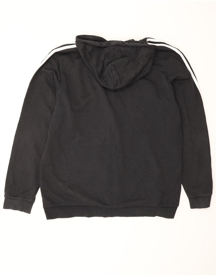 Maglione con cappuccio e zip da uomo ADIDAS XL in cotone nero