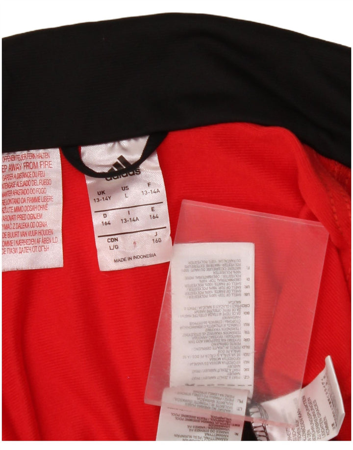 Giacca da ginnastica grafica ADIDAS per ragazzi 13-14 anni, color block nero