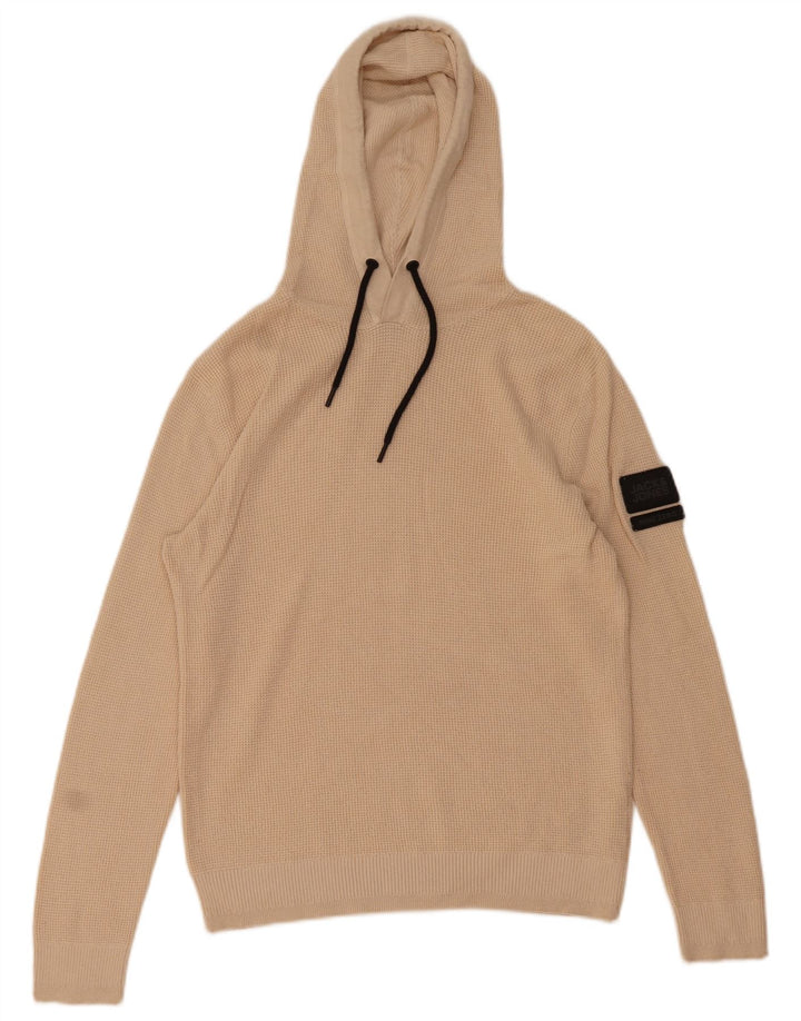 Maglione con cappuccio da uomo Jack & Jones piccolo in cotone beige