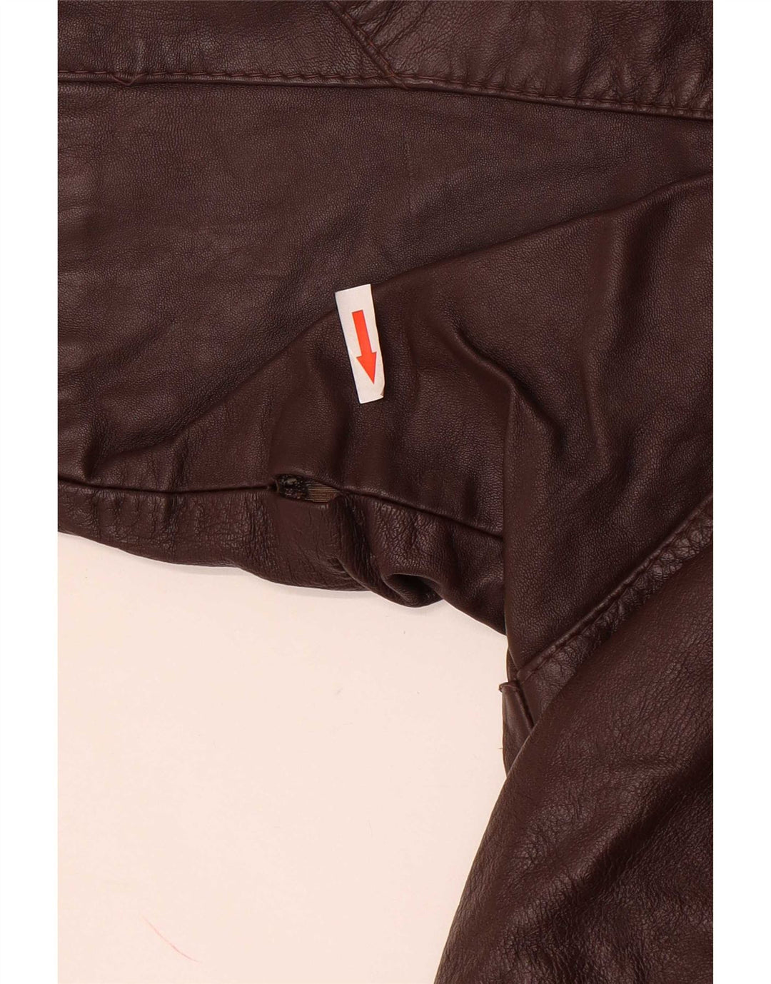 Giacca in pelle vintage da donna UK 14 grande marrone